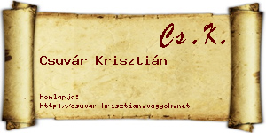 Csuvár Krisztián névjegykártya