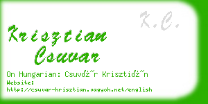 krisztian csuvar business card